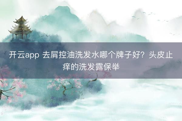 开云app 去屑控油洗发水哪个牌子好?头皮止痒的洗发露保举