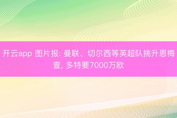 开云app 图片报: 曼联、切尔西等英超队挑升恩梅查, 多特要7000万欧